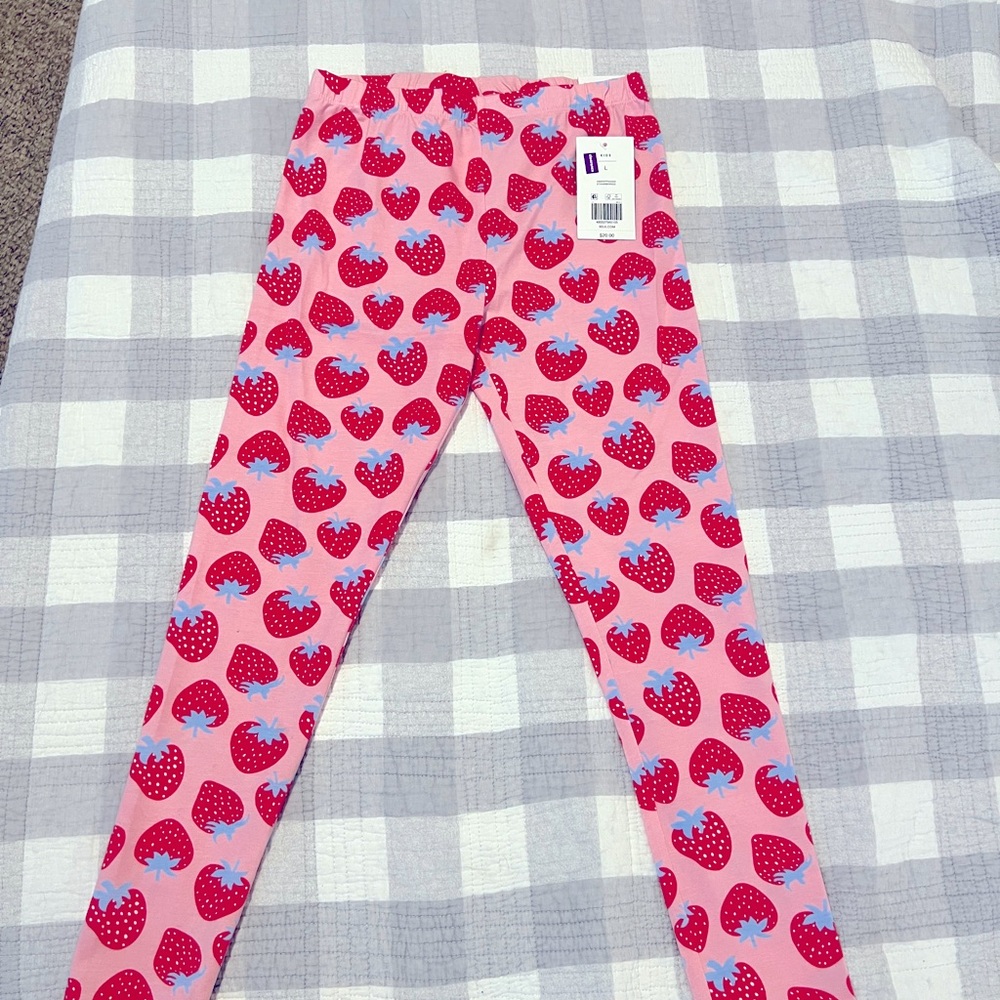 Strawberry Print Kids Leggings